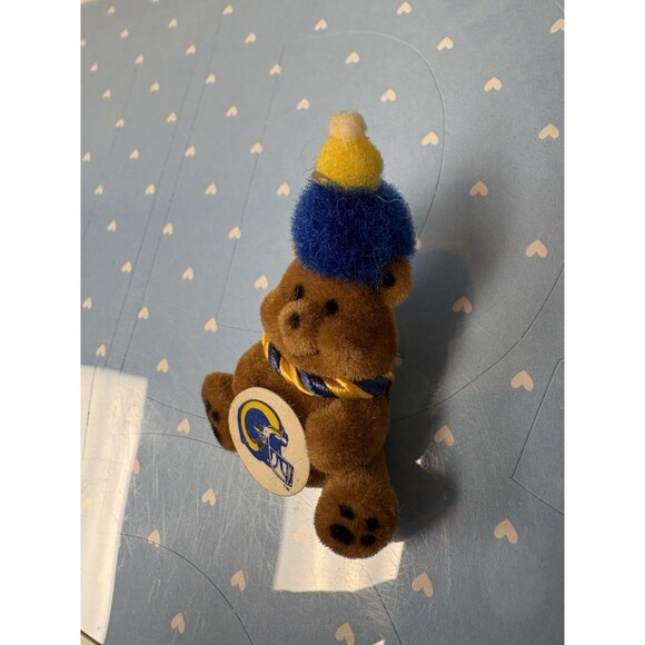 Vintage Karanne Fuzzy Teadybear St Louis/Los Angeles Rams Lapel/Hat Pin 1980’s - Picture 4 of 7